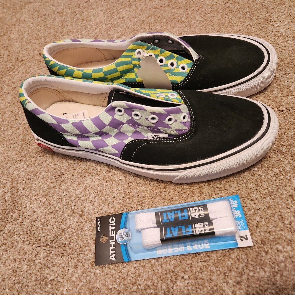 New vans with Checard Design sneakers with laces us mens 9.5 Womens 11 - Picture 2 of 7